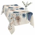 thumbnail image 2 of Navy Blue Floral Table Cloth Waterproof Tablecloths, Watercolor Flowers Farmhouse Linen Tablecloth Dining Table Cover for Kitchen Party Tabletop Outdoor, Rectangle Tablecloth 54x108 Inch, 2 of 9