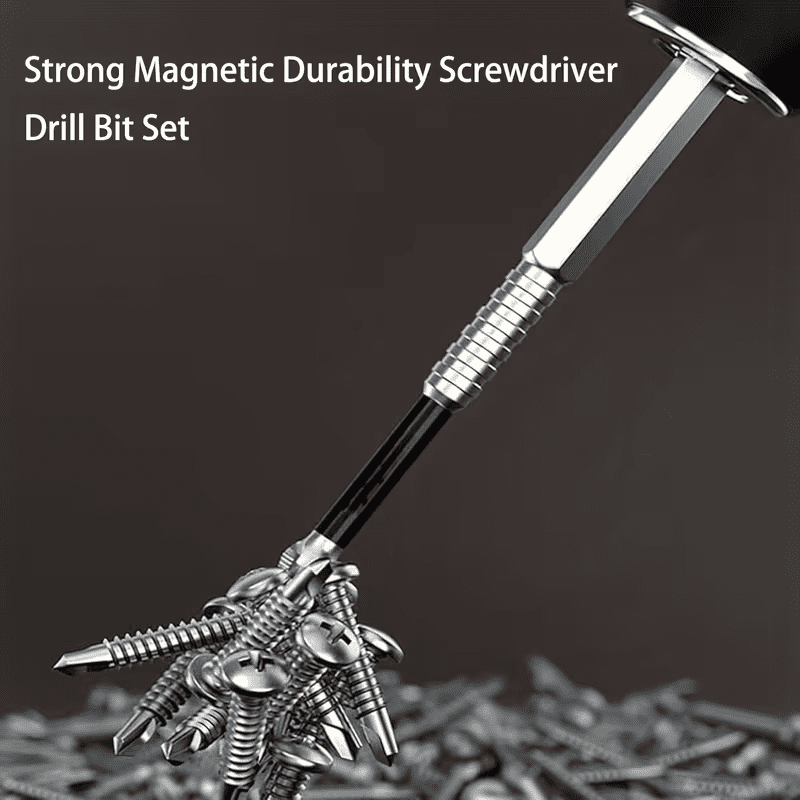 K5 Strong Magnetic Anti-Slip Phillips Screwdriver Bit Set - 6-Piece Set with Multiple Sizes (PH2) Electric Screwdriver Bits, Slim Waist Impact-Resistant Drill Bits, Home Repair & DIY Tools