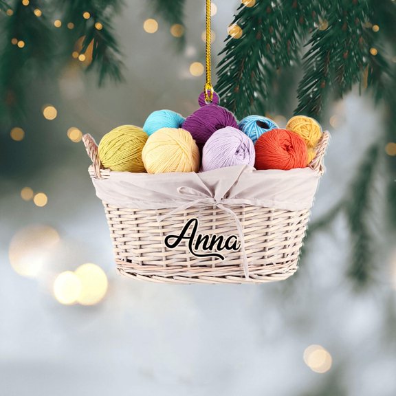 Personalized Knitting Ornaments 2025, Knitting Yarns Custom Knit Ornament Knitting Christmas Ornament, Crochet Ornaments for Christmas Tree, Christmas Gifts for Crocheters, Sewing Ornament (KT13) -