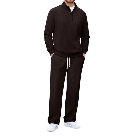fheaev Corduroy Sweatsuit for Men 2 Piece Outfits Casual Long Sleeve Sweatshirt Cargo Pants Sweatpants with Pockets Fall Winter Men'S Jogging Tracksuit