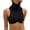 Black, variant on Women Summer Tops Slim Fit Ribbed Knit Shoulderless Top For Women High Neck And Sultry Bralette Top Female Compression Shirts for Crop Animated Blouse Cute Heads Tops Bra Camisoles Black M