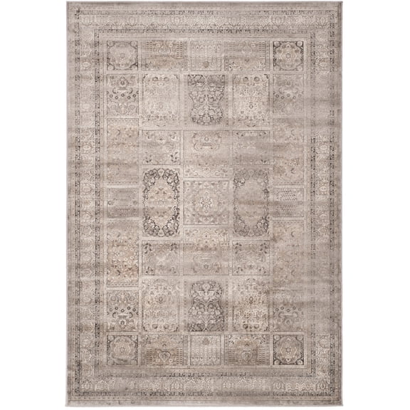SAFAVIEH Vintage Zen Bordered Area Rug, Mouse, 5'1" x 7'6"