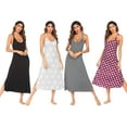 thumbnail image 7 of Women Nightgown Pajamas Racerback Sleeveless Nightgown Spaghetti Strap Scoop Neck Cami Maxi Dress Nightgowns Sleepwear, 7 of 7