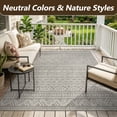 thumbnail image 2 of SIXHOME Outdoor Rugs 8'x10' Patio Rug Boho Geometric Indoor Outdoor Rugs Polypropylene Washable Non Shedding, Easy Clean, Waterproof, Durable Outdoor Carpet for Porch Balcony Deck Neutral Gray, 2 of 8