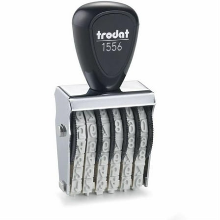 Trodat TDTRN026 Steel & Rubber Trodat 6-Digit Numberer Number Stamp, Gray - 6 Bands