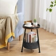 thumbnail image 5 of Small Round End Table, 2 Tier Round Side Table with Storage Basket,11.8”D*17.8”H Small Round Table,Sofa Side Table,Small Round Nightstand for Living Room Bedroom, 5 of 9