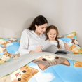 thumbnail image 5 of Homewish Cute Cats Animal 7-Piece Twin Bedding,Cartoon Pet Themed Bedding Comforter Set,Green Blue,Light Gray Reversible, 5 of 8