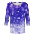 thumbnail image 4 of 3/4 Length Sleeve Womens Christmas Tops Casual Loose Fit Crewneck T Shirts Cute Xmas Santa Claus Graphic Tees, 4 of 5