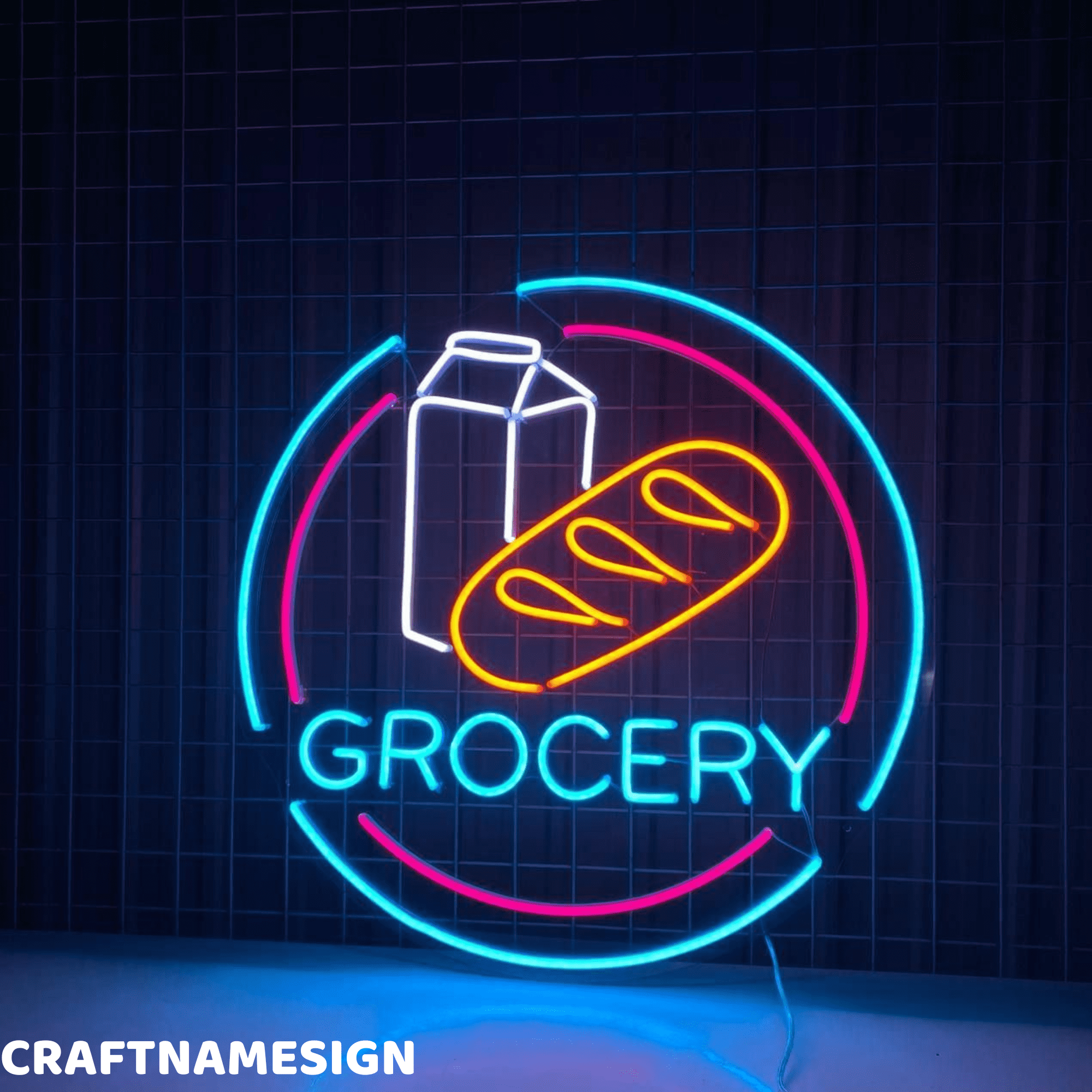 Craftnamesign Grocery Store Neon Sign, Grocery Wall Art, Store Shop Wall Decor