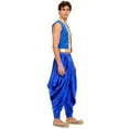 thumbnail image 2 of iiniim Mens Arabian Prince Sets Halloween Costume Open Front Tank Vest with Loose Harem Pants Royal Blue M, 2 of 7