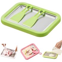 Yippzo Rolled Ice Cream Maker Kit, 2026 At-Home Stainless Steel Instant Freeze Plate with 2 Scrapers DIY Rolled Ice Cream Tray, Easy Homemade Desserts