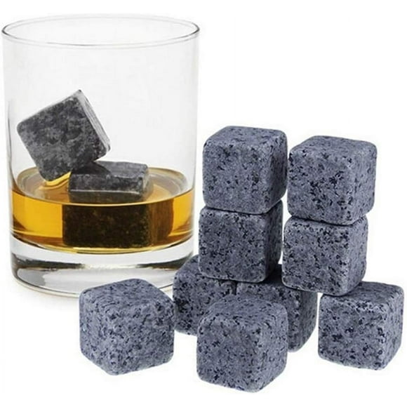 Whiskey Stones - Chills Your Drink Without Dilution - Granite Chilling Stones - Perfect For Whisky Drinkers - Set of 8 Whiskey Rocks