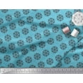 thumbnail image 3 of Soimoi Rayon Fabric Dot & Snowflake Artistic Printed Fabric 1 Yard 42 Inch Wide, 3 of 3