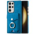 thumbnail image 2 of SaniMore for Samsung Galaxy S23 Ultra (6.8" 2023) Wallet Case, Cash Pocket 360° Rotating Metal Holder Kickstand PU Leather Shockproof TPU Card Slots Magnetic Car Mount Wear-resistant Shell, Blue, 2 of 13