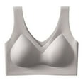 thumbnail image 4 of khonts,Women's Supportive Wireless Push up Bra Full Coverage Wireless Bras Seamless Oversized Smoothing Bralettes Light Gray L, 4 of 4
