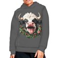 thumbnail image 2 of DISNIMO Christmas Cow Hoodie Kids 14-16 Hoodies for Boys Gray Pullover Hoodie Sweatshirts for Girls Sweatshirt with Hood and Pockets Childrens Long Sleeve Hoodie Fall Oversized Casual Teens, 2 of 7
