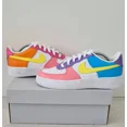 thumbnail image 3 of Air Force 1 Custom White Shoes Bright Multicolor Summer Pink Blue Yellow Purple, 3 of 6