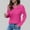 Pink, variant on Plcasen Generic Womens Tops Waffle Knit Long Sleeve Notched V Neck Shirts Casual Trendy Solid Color Loose Blouses