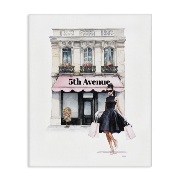Stupell Industries French Country Female Shopping Architecture Canvas Art, 24 x 30, by Amanda Greenwood