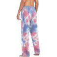 thumbnail image 6 of Men's Pajama Pants with Pockets Sleepwear Lounge Pants Stretch Casual Tie Dye 2 Tone Pink Blue 21, 6 of 7