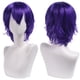 thumbnail image 1 of Zhuge Peluca de pelo corto unisex de anime, peluca de anime para cosplay, pelucas sintéticas resistentes al calor para fiesta de disfraces con flequillo, color morado oscuro, 1 of 2