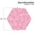 thumbnail image 2 of Zufioo Breast Cancer Awareness Print Leather Coaster Set, Decorative PVC Coasters 4-pack - Scald and Stain-resistant, Suitable for Home, Cafes, Restaurants-Hexagon, 2 of 6