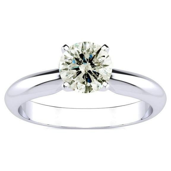 SuperJeweler 1 Carat Diamond Solitaire Engagement Ring in 14K White Gold for Women