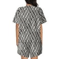 thumbnail image 6 of Sigee Black White Stripes for Sleepwear Casual Pjs with Pockets Women's Pajamas Sets Shorts 2 Piece Short Sleeve Lounge Sets 4X-Large, 6 of 9