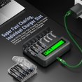 thumbnail image 5 of Paquete de 4 Pilas Recargabl D de 10000mAh con Cargador de 8 Bahías para Pilas Recargabl NIMH de 1.2V AA/AAA/C/D,Alta Capacidad, Baja Autodcarga, con Cable Micro USB, 5 of 5