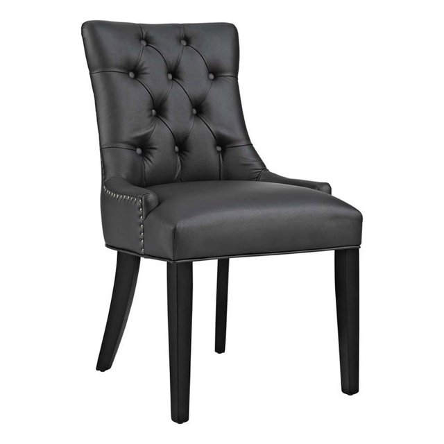 Hawthorne Collections Modern Dining Side Chair, Black (Set of 1)