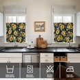 thumbnail image 4 of Kitchen Curtains 24 Inch Short - 3 Panel Set, Boho Sunflower Butterfly Floral Print, Rod Pocket Window Curtain for Rustic Farmhouse, Country Vintage Summer Decor, Easy Wash, 4 of 6