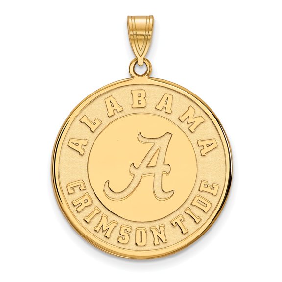 Yellow Sterling Silver Charm Pendant Alabama NCAA University Of 32 mm 25