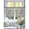 thumbnail image 3 of Turquoise Pink Ethnic Sheer Curtains 45 Inch Length 2 Panels Set, Boho Modern Geometric Abstract Art Voile Window Treatment Rod Pocket Small Kitchen Curtains Drapes for Bedroom 52"x45"x2, 3 of 7
