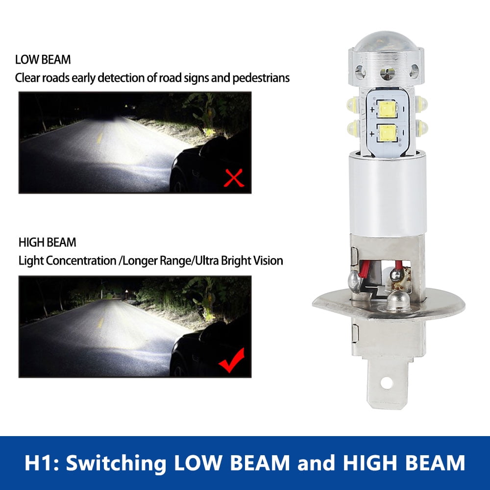 2X H1 LED Headlight Kit Bulbs Cool White Hi/Low Beam Fog Bulb Lamp Light 6000K * 
