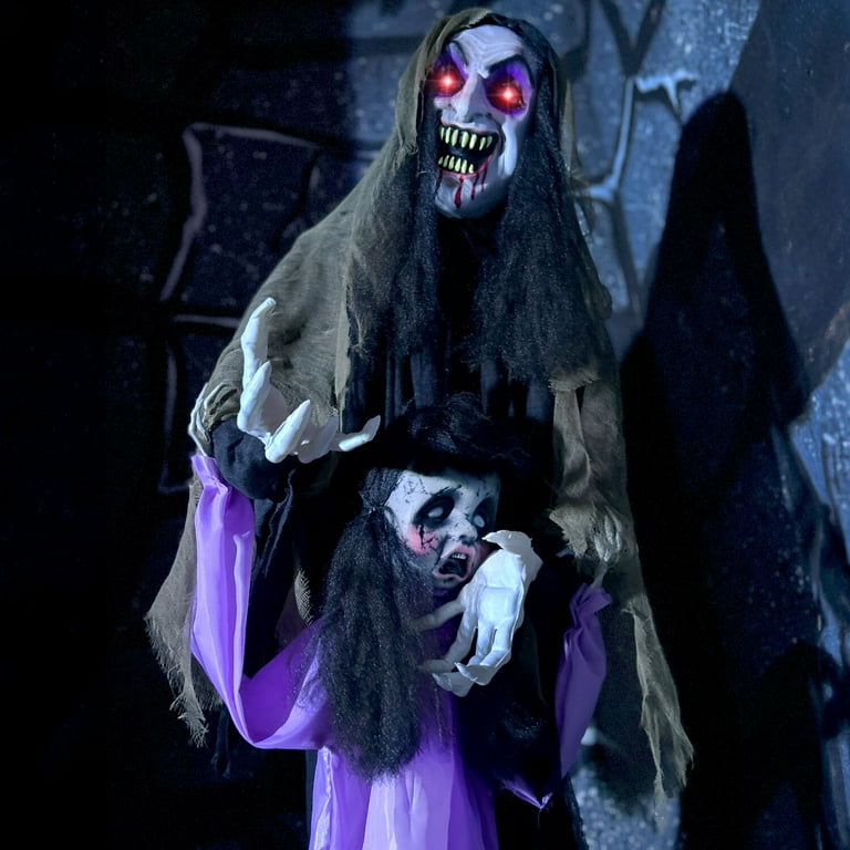 Haunted Hill Farm 5.25 ft Lifesize Animatronic Vampire Lady with