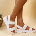 thumbnail image 2 of Flat Elastic Sandals for Women Platform, Walking Elastic Ankle Strap Sandals Open Toe Summer Comfortable Athletic Soft Sandals Shoes, 2 of 4