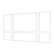 KFFKFF Wall Molding 3 Pack, Wainscoting Panel Kit, Lightweight Paintable Polystyrene, Simple Installation Accent Wall Trim for Interior Design in Living Rooms, Bedrooms, White (23x56.3 + 23x23 in)