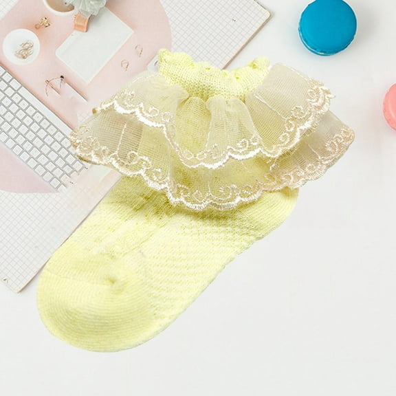 MJTBGFSWG Baby Socks 0-6 Months Spring and Autumn Cute Cotton Socks Delicate Embroidery Lace Socks Lace Lace Princess Socks