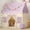 PURPLE, variant on Wilwolfer Fairy Tale Cottage Kids Play Tent, Pink Purple Checkered Indoor Playhouse with Mat and Rainbow Garland, Toddler Gift