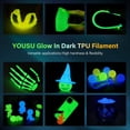 thumbnail image 2 of TPU Glow in The Dark Filament 3D Printer Filament Bundle, TPU 95A, glow Blue250g/2.2lbs, 1.75mm 3D printer filament., 2 of 5