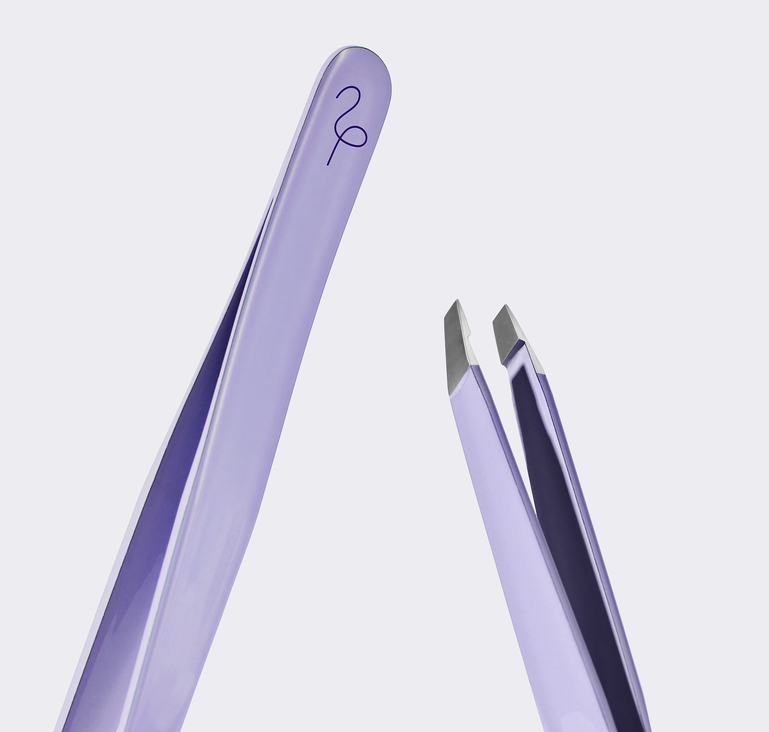 Flamingo Women's Slant Tip Tweezers for Hair Removal, Stainless Steel, Lilac