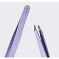 thumbnail image 2 of Flamingo Women's Slant Tip Tweezers for Hair Removal, Stainless Steel, Lilac, 2 of 8