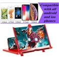 thumbnail image 5 of 12" Screen Magnifier 3D HD Cell Phone Reizen Magnifying Enlarger Projector - Foldable Stand Holder Amplifier for Movies, Videos, Gaming - Compatible with All Smartphones Red, 5 of 8
