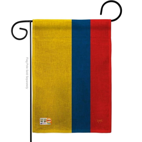 Breeze Decor BD-CY-G-108220-IP-DB-D-US14-BD 13 x 18.5 in. Ecuador Burlap Flags of the World Nationality Impressions Decorative Vertical Double Sided Garden Flag