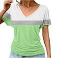 thumbnail image 2 of fatyb Womens Summer Tops V Neck Casual T Shirts Printed Short Sleeve Side Ruched Summer Blouses for Women, 2 of 6