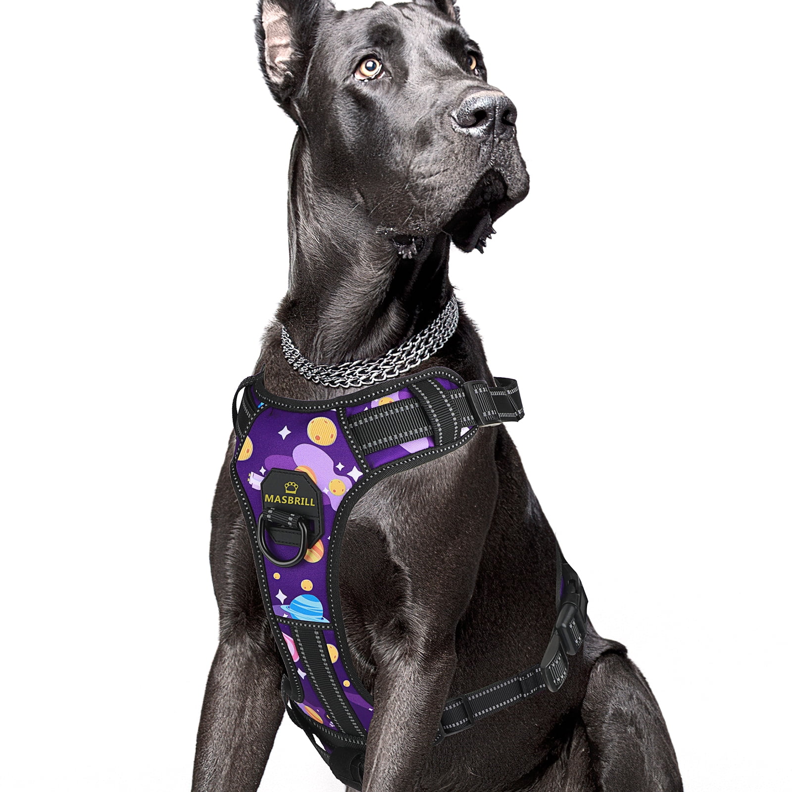 MASBRILL No Pull Dog Harness, Reflective Dog Vest with Handle No Choke
