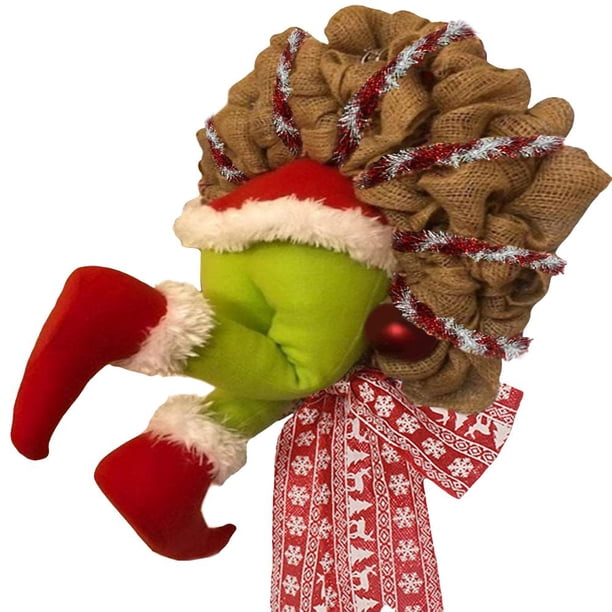Estola De Ladrón De Navidad, Adornos Navideños, Guirnalda De Arpillera Navideña Para Puertas, Ventanas Y Paredes Guardurnaity HA040849-02