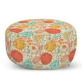 thumbnail image 1 of Vintage Pouf Cover with Zipper, Cheerful Gardening Plants Pattern in Doodle Art Style Retro Romantic Composition, Soft Decorative Fabric Unstuffed Case, 30" W X 17.3" L, Multicolor, by Ambesonne, 1 of 5