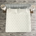 thumbnail image 3 of Ambesonne Beige Quilted Bedspread Set 3 Pcs, Delicate Classical Rows, Queen Size, Eggshell White, 3 of 3