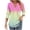 Hot Pink, variant on Womens 3/4 Sleeve Tops V Neck Dress T Shirt Casual Fall Gradient Color Fashion Tunic Tops